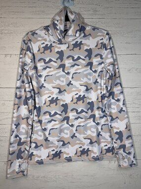 SKEA Bonnie Tall Neck Base Layer Top in White Camo